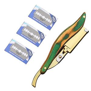 <span class=keywords><strong>Rasoir</strong></span> de barbier, kit de rasage professionnel à <span class=keywords><strong>rasoir</strong></span> droit, fait à la main pour le rasage des hommes - avec 10 lames - Product Image 2