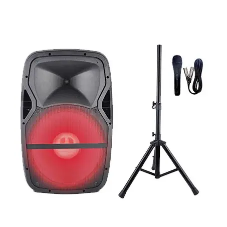 Rqsonic PMW15AFQ-LED4-KIT Speaker Bertenaga Aktif, Audio PA Profesional 15 Inci 150 W Speaker Suara Plastik Hitam 150 Watt