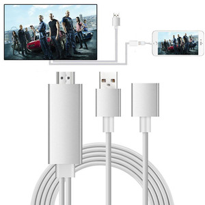 HDMI Adaptateur Câble HDTV Convertisseur Pour <span class=keywords><strong>iPhone</strong></span> 7 <span class=keywords><strong>6</strong></span> <span class=keywords><strong>S</strong></span> plus iPad iPod Android Type C Mobile Téléphone USB HDMI <span class=keywords><strong>Cable</strong></span> - Product Image 1