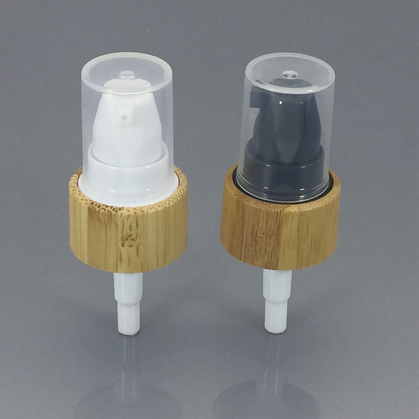 cosmetic cream pump 20/410 wood bamboo plastic treatment pump