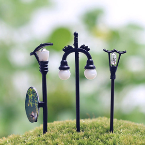Resina Craft Mini lampione lampada antico fata giardino casa miniatura Jardin Terrarium Decor Micro paesaggio - Product Image 1