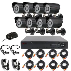 1.3mp CCTV DVR摄像机套件8通道DVR套件防水720P CCTV监控套件AHD摄像机，带8ch DVR全套