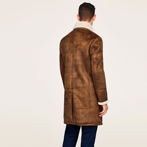 Cappotti personalizzati produttore cappotti lunghi in Shearling scamosciato <span class=keywords><strong>uomo</strong></span> - Product Image 2