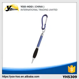 Metal ball pen with carabiner