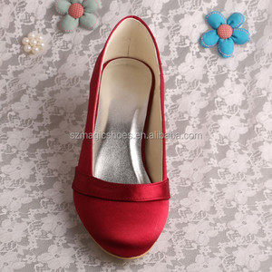 Chaussures en tissu <span class=keywords><strong>rouge</strong></span> vin à talons bas - Product Image 3