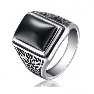 Anelli di ossidiana nera personalizzati <span class=keywords><strong>anello</strong></span> di <span class=keywords><strong>pietra</strong></span> preziosa naturale in <span class=keywords><strong>argento</strong></span> sterling 925 vintage da <span class=keywords><strong>uomo</strong></span> gioielleria raffinata reale - Product Image 5