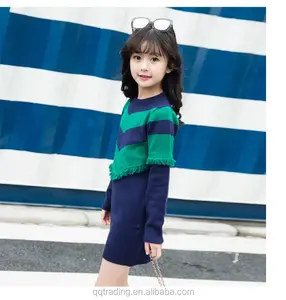 الملابس ، مصمم صور لأنواع الملابس الصين الفتيات تريكو الطفل فساتين راقية للبنات 2-10 سنوات الاطفال سترة