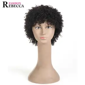 Rebecca Fashion Amazing Best-selling Curl Remy Virgin Machine Made Human Hair Wig