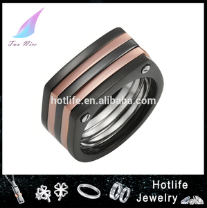 Alibaba gros Custom made bande <span class=keywords><strong>carré</strong></span> <span class=keywords><strong>solitaire</strong></span> bague pour hommes - Product Image 1