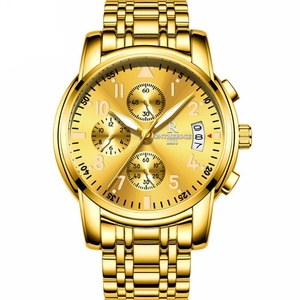 Montre pour Homme <span class=keywords><strong>ONTHEEDGE</strong></span> De Luxe, Montre-Bracelet D'affaires en Acier à Quartz, Étanche avec Petit Cadran Chronographe et Aiguilles Lumineuses - Product Image 2