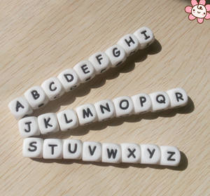 아크릴 플라스틱 실리콘 식용 히브리어 러시아어 알파벳 글자 비즈 - Product Image 2