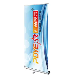 Pdyear outdoor advertising scrolling pull up display stand heavy duty wide base 2m digital retractable aluminum roll up banner