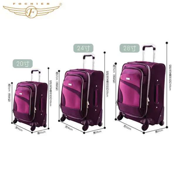 Nouveau polyester bagages valise sac de chariot de voyage bagages