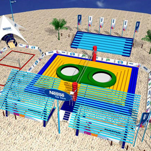 Juego deportivo de <span class=keywords><strong>playa</strong></span>, pista de <span class=keywords><strong>voleibol</strong></span> inflable con trampolín - Product Image 5