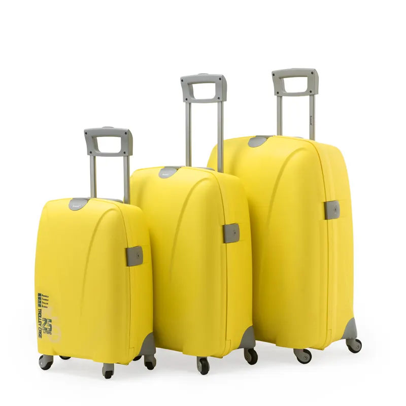 BUBULE זול מחיר עמיד פלסטיק מזוודות PP 3 Pcs קשיח מקרה עגלה דגול מזוודות
