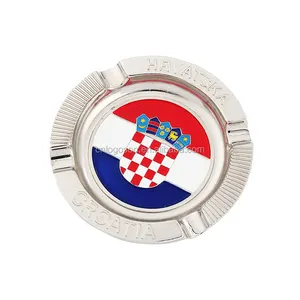 高品质克罗地亚 Hrvatska 纪念品刻定制金属烟灰缸