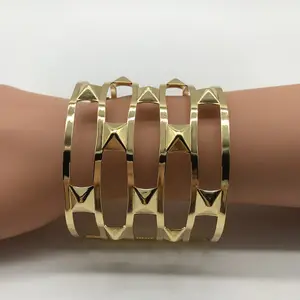 De Oro de la moda Promoción en blanco ancho brazalete pulsera