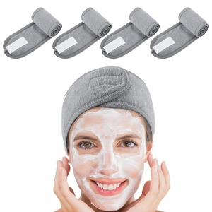 Diadema de algodón y poliéster para mujer con logo personalizado, varios tamaños y colores, para spa, con logo bordado, para lavarse la cara - Product Image 2