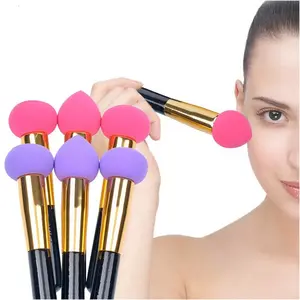 Hydrophilic Polyurethane Trang Điểm Máy Xay Sinh Tố Sponge Với Stick Cho Vẻ Đẹp Blush Non-latex Trộn Sponge Applicator