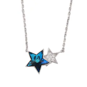 Xn4781-italian Costume Jewelry Crystals Star Necklace