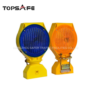 Năng lượng mặt trời <span class=keywords><strong>Powered</strong></span> màu xanh <span class=keywords><strong>LED</strong></span> hổ phách cảnh báo giao thông ánh sáng năng lượng mặt trời chướng ngại vật ánh sáng - Product Image 2