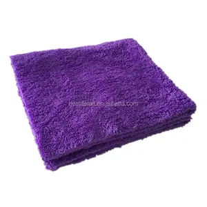 Purple Soft Cleaning Cloth Plush 16x16 350 Gsm Edgeless Microfiber Car Towel For Auto Detailing Polishing Drying Wash Buffing