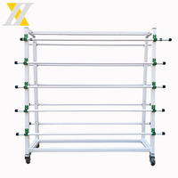 Store Commercial Free Standing Display Racks for Shops Hanging Rug Carpet Rolling Metal Display Racks