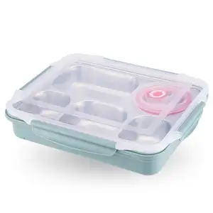 2019 BPA Free Microwave Safety 304 Stainless Steel Lunch Box food storage container with compartment