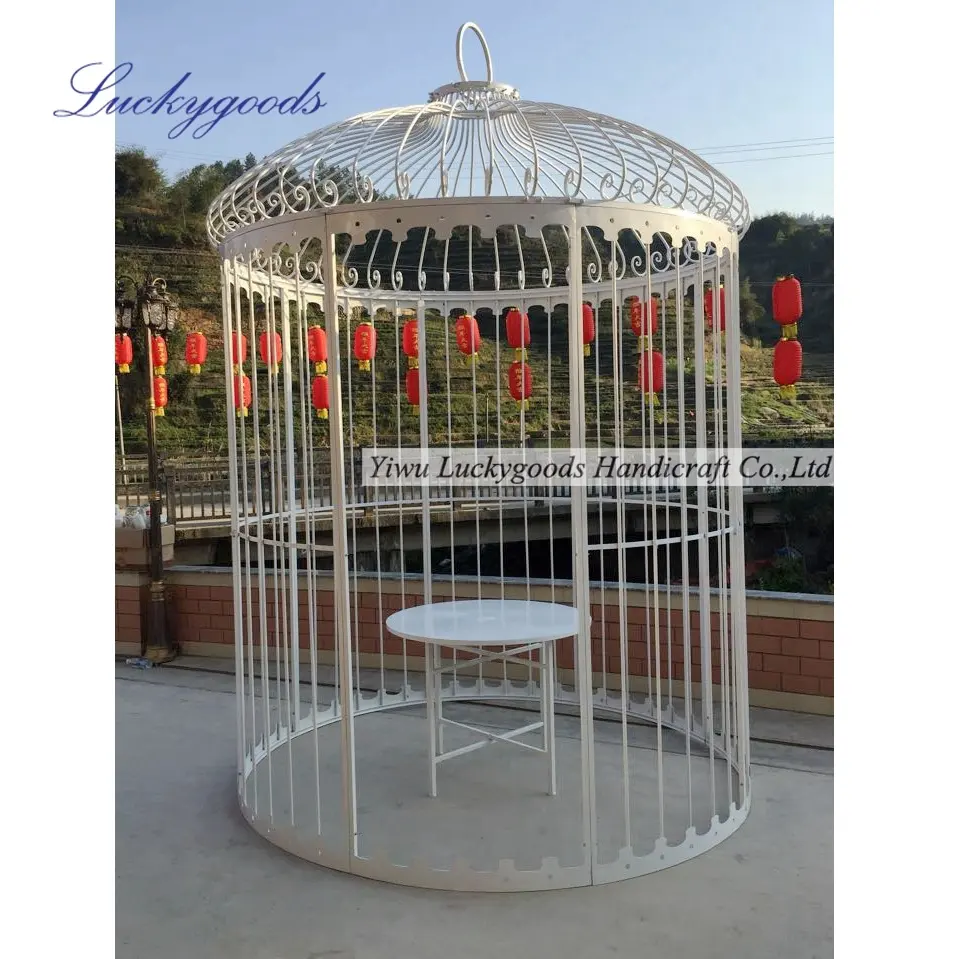 LBC097 2018 personalized white large bird cage for wedding and party decoration