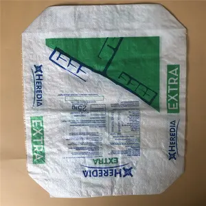 Saco de plástico para válvula de cimento, saco boda impressão flexo personalizada pesquisa unita de produção de saco de cimento 50*62*11cm