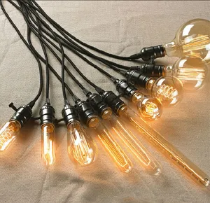 Klasik retro tarzı edison aydınlatma ampul üreticileri dekoratif karbon filament lamba 40 w vintage antik edison ampul