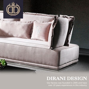 Italiano post modern luz Rosa terciopelo <span class=keywords><strong>2</strong></span> <span class=keywords><strong>3</strong></span> asiento sofá respaldo alto chesterfield loveseat seccional sofá de tela - Product Image 4