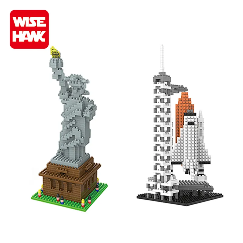 Wise Hawk Kids Plastic Micro Blok Usa Building Vrijheidsbeeld 3d Model Assembleren Speelgoed