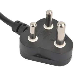 Kabel adaptor daya AC steker Afrika Selatan/India 0.5MM 0.75MM 1MM 1.5MM 2MM 1M 2M 3M IEC 60320 C5 kabel daya AC