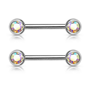 Doule Gemme Capezzolo Acciaio inox 316L <span class=keywords><strong>Piercing</strong></span> - Product Image 3