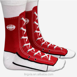 Calcetín fabricantes de algodón tonto zapatilla de Deporte Calcetines con estampado de a granel venta al por mayor novedad calcetines con impresión de zapato - Product Image 1