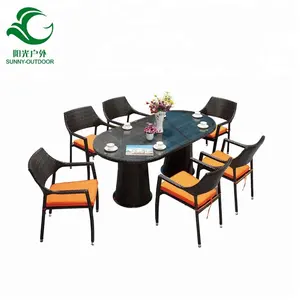 Haute qualité en gros table à manger et chaises philippines style meubles en rotin