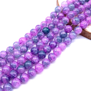 2023 nuovi arrivi <span class=keywords><strong>perline</strong></span> di vetro Crackle 6 mm 8 mm 10 mm 12 mm con rivestimento colorato <span class=keywords><strong>perline</strong></span> di vernice per collana da te - Product Image 1