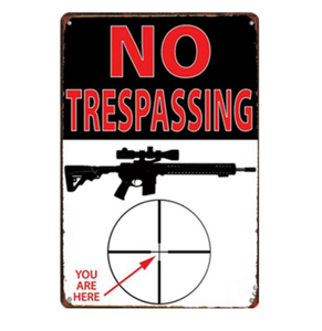 Wall Decor Warning <strong>Danger</strong> No Trespassing Gun Metal <strong>Signs</strong> Vintage Poster - Product Image 5