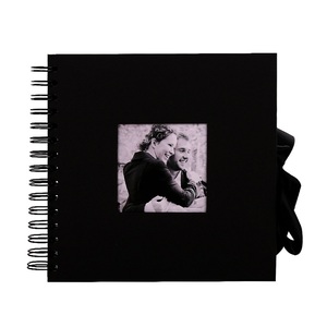 40 Sheet DIY <strong>Photo</strong> <strong>Album</strong> 8x8in Handmade Scrapbook with High Quality <strong>Spiral</strong> Binding Black Paper Cover