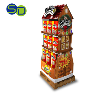 Barato cartón soporte de exhibición para comida caliente barra de chocolate galleta con estantes Pantalla de paleta - Product Image 1