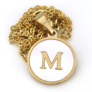 Collier en acier inoxydable, 26 lettres, pendentif coquillage, pour femmes, <span class=keywords><strong>bijoux</strong></span> tendance, nouvelle collection - Product Image 5
