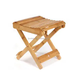 Kayu Bambu Lipat Footstool Memancing Langkah Square Stool Domestik Kursi untuk Anak-anak Leisure