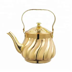 热销阿拉伯定制彩色咖啡水壶0.9L 1.3L 1.6L 1.8L不锈钢茶壶