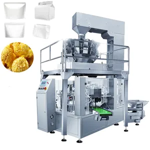 Rotary Automatic Premade Berdiri Ritsleting Tas French Fries-Kentang Beku Popcorn Mesin Kemasan