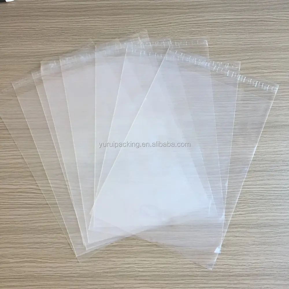YURUI LDPE Logo personalizzato economico stampato pacchetto richiudibile Self High trasparente Open End trasparente grandi sacchetti di plastica con sigillo automatico