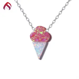 Ice cream shape opal necklace 펜 던 트 와 공장 Wholesale Price