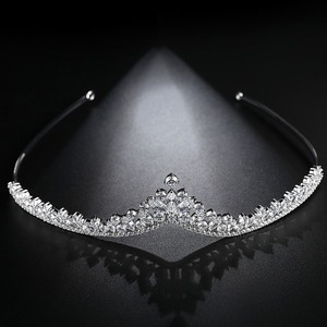 Tiara LUOTEEMI con Zirconia Cubica Trasparente <span class=keywords><strong>per</strong></span> Spose, Principesse e <span class=keywords><strong>Damigelle</strong></span>, Accessorio <span class=keywords><strong>per</strong></span> Capelli - Product Image 3