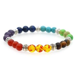 Bijoux de Yoga en pierres précieuses des <span class=keywords><strong>7</strong></span> <span class=keywords><strong>chakras</strong></span>, perles rondes de 8MM, <span class=keywords><strong>Bracelet</strong></span> extensible, bijoux de guérison pour dames - Product Image 1