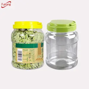 2.5L Vòng Nhựa Container Với Handle, Rõ Ràng Nhựa Coffee Jar Bán Buôn, Rỗng Miệng Rộng Hạt Giống Ngọt Container Trung Quốc